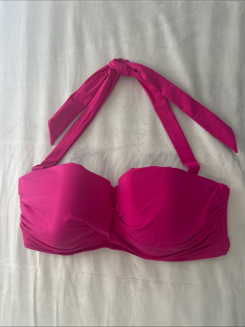 Lands' End 10DDD Underwire Twist Front Halter Bikini Hot Pink